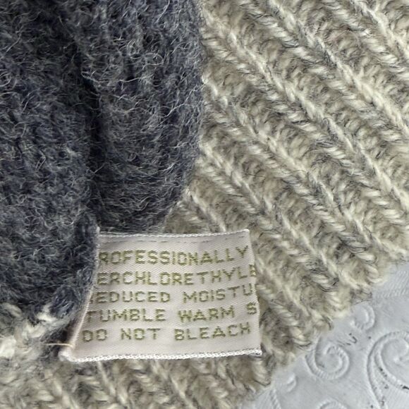 Vintage Britches Great Outdoors Sweater Women Small Wool Blend Gray Pink 80s 90s - Picture 8 of 13